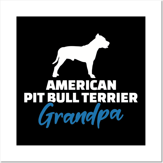 American Pit Bull Terrier Grandpa Wall Art by Designzz